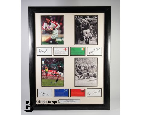A signed montage of UK rugby legends including Rory Underwood MBE Wing for England; Willie John McBride MBE Forward for Irela