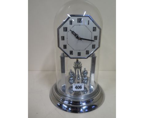 A 400 day Art Deco clock under glass dome - in working order 