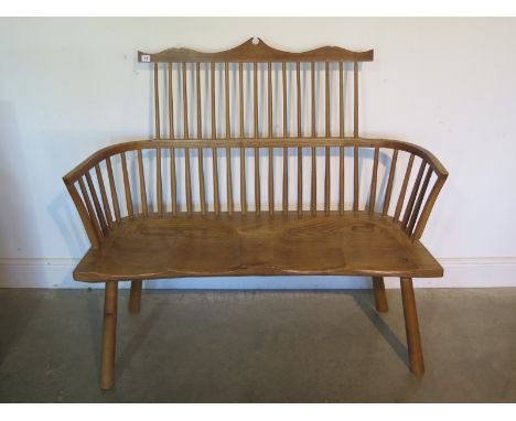 A good ash and elm bespoke made stick back settee - 108cm H x 102cm W x 44cm - in good condition 