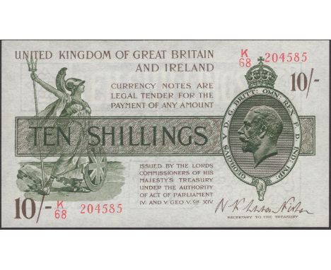 Treasury Series, Warren Fisher, 10 Shillings, 6 November 1922, serial number K/68 204585, lightly pressed, good very fine and