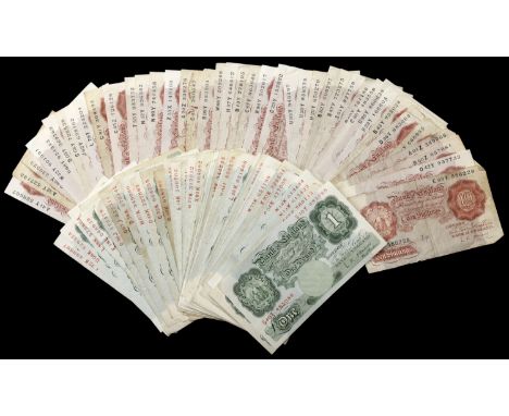 Bank of England, Leslie K. O’Brien, a sizeable group of 10 Shillings (44) and £1 (47), and replacement £1 (2), prefixes S10T 