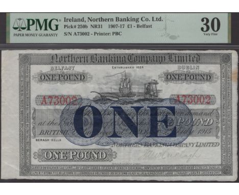 Northern Banking Company Limited, £1, 1 July 1915, red serial number A 30020, manuscript signature at low right, in PMG holde