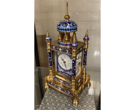 CLOISONNE MANTLE CLOCK 33CMS IN BOX 