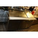 Atosa three-door refrigerated prep table, length 72" Model MSF8308GR
