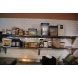 Four stainless steel shelves, length 4 ft.