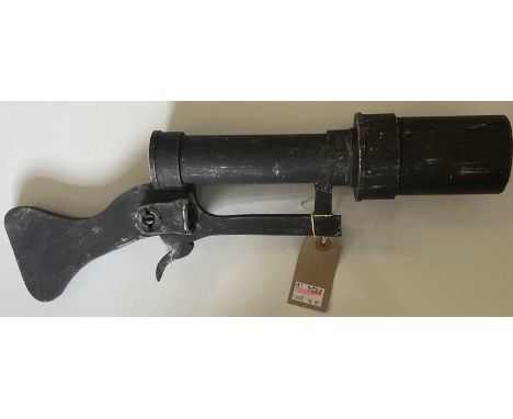 Three items, likely props from the Star Wars franchises. To include an: Ion Jawa Blaster, two pieces of leather / metal headg