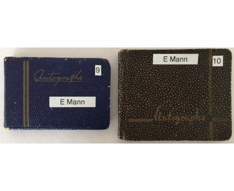 Two autograph books with an excellent collection of signatures obtained by a dedicated fan mostly c 1950s. Approx 63 identifi