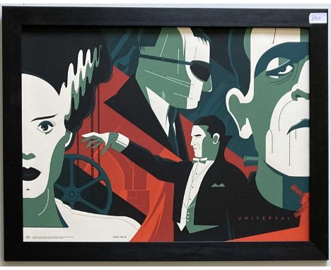 A mounted and framed (note - no glass in frame) limited edition print officially published by Universal and feat a design by 