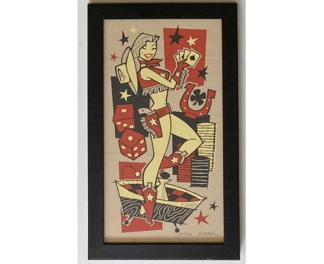A well-framed limited edition print of a work by Derek Yaniger, signed and numbered (67/150) to bottom right hand edge. Frame