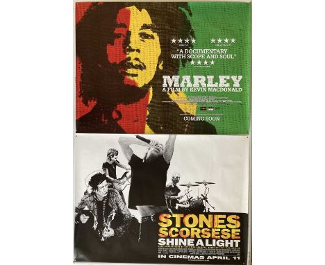 Two UK quad posters: Rolling Stones - Shine a Light and the 'Marley' documentary. Both strong VF condition. 30 x 40". Rolled.