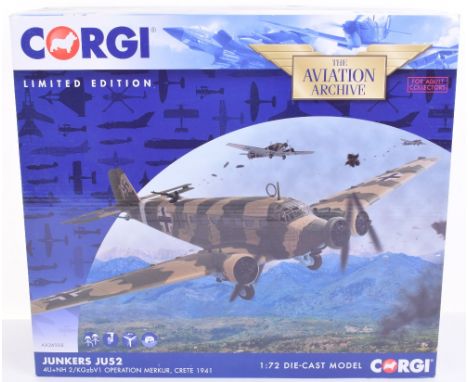 Corgi The Aviation Archive AA36908 Junkers JU52 4U+NH operation Merkur, Crete 1941,in very good to  excellent  boxed conditio