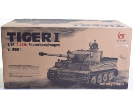 Taigen Boxed Remote Control 1:16 Scale Tiger I Tank, full metal early version, realistic smoking function, with crew, instruc