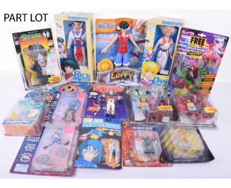 Quantity Of Action Figures, Including Robotech, 5 x Harmony gold 3inch figures on blister card, 2 x 12ich figures, 3 x Irwin 