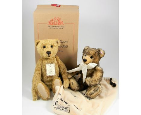 Two Steiff Limited Editions UK Teddy Bear 2002 and Teddy Bear/Our Teddy, 660726 British Collectors Teddy Bear 2002, 35cm, whi