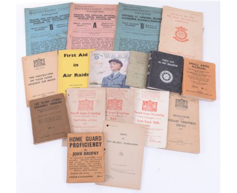 Selection of WW2 Period Manuals etc, including Small Arms Manual, Home Guard Proficiency, 1943 Hints on Map Reading Instructi