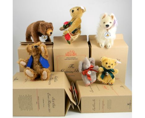 Five Steiff Limited Edition Bears, 420252 Club Edition 2001/2002 Growling Bear 1934, 17cm, 03603, 520443 Club edition 2004 Te