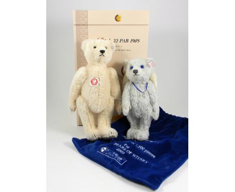 Two Steiff Limited Editions 22 PAB Teddy Bear and Teddy Bear Guardian Angel, 404122 Baerle 22PAB 1905, 32cm, white tag, 00217