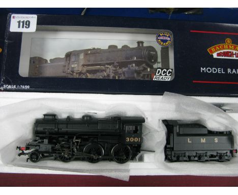 Bachmann Ref 32-575 'OO' Gauge/4mm Ivatt Class 4 Mogul 2-6-0, L.M.S black no 3001, double chimney, appears unused, DCC ready,