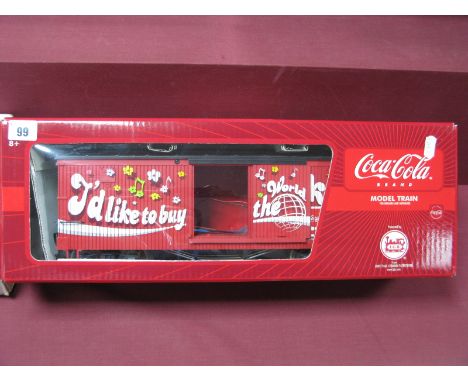 LGB G Scale Ref 46672 Coca Cola Box Car, with sound, boxed, appears unused, condition good/excellent.