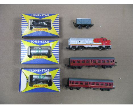 A Small Quantity of "OOO" Scale Lone Star Model Railway, including  'Santa Fe' Electric Locomotive, sometimes boxed.