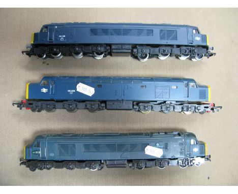 Three 'OO' Gauge Diesel Locomotives, 'Co-Co', BR blue Lima R/No 40066. Mainline  R/no 45013, Bachmann R/No 45128, all fair to