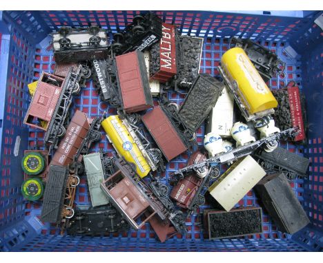 Approximately Twenty Five "OO" Scale Four Wheel Wagons, various makers, all playworn.