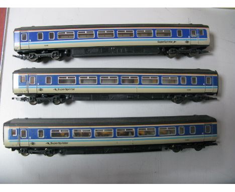 A "OO" Scale DMU, A Three Car Class 57 'Supersprinter', in British Rail finish by Lima, playworn:- Unboxed