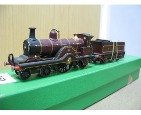 Brass &amp; White Metal Kit 'OO' Gauge/4mm Built Model of 'Stirling Single' 4-2-2, built to good standard, painted M.R maroon