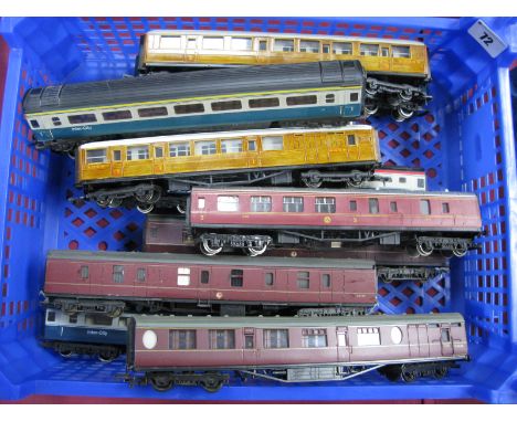 Ten "OO" Gauge Eight Wheeled Coaches, by Hornby, Lima including Hornby Inter-City, restaurant buffet 125, two Hornby L.N.E.R 