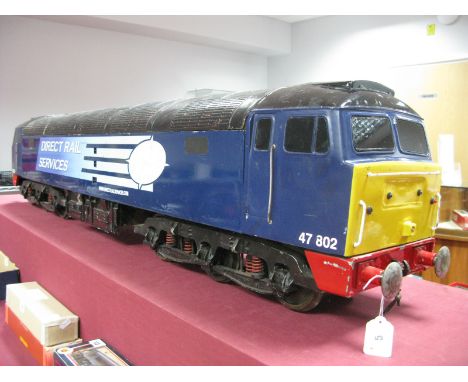 A Five Inch Gauge 12 Volt Model of the Class 47 Diesel Electric Locomotive No. 47802,  BR blue, dark grey roof, Direct Rail S