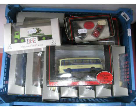 Thirteen Items "E.F.E" 1:76th Scale Diecast - Mainly Flatbed Lorries, all boxed, condition good.