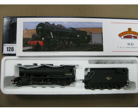 Bachmann 'OO' Gauge Ref 32-252 Steam Locomotive/Tender, WD 2-8-0 Austerity R/No 90445 boxed, BR black. late crest, excellent 