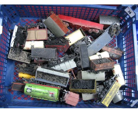 Approximately Twenty Five "OO" Scale Four Wheel Wagons, various makers, all playworn.