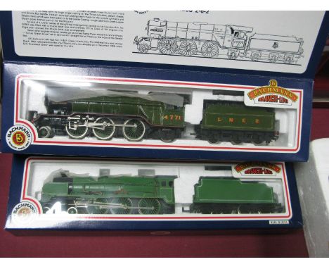 Two Bachmann 'OO' Gauge Steam Locomotives, both significantly over painted, Ref 31.551 'Green Arrow' 2-6-2, re paint to L.N.E