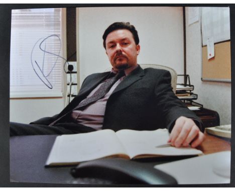 Ricky Gervais - The Office - autographed 8x10" colour photograph from the BBC Comedy. Signed in black ink to a light area of 