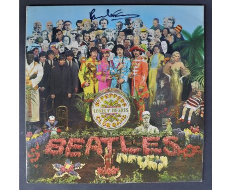 The Beatles - Sir Paul McCartney - autographed 1976-1980 reissue vinyl record LP of Sgt Peppers Lonely Hearts Club Band, sign