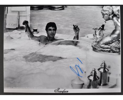Al Pacino - Scarface - autographed 16x12" black and white photograph from the classic gangster movie. Signed in blue ink to a