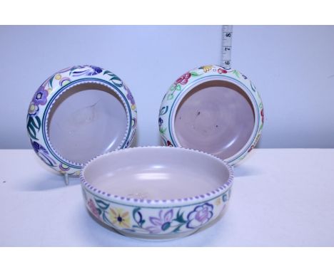 Three vintage Poole pottery bowls 