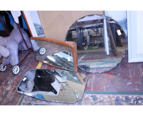 Three assorted vintage mirrors, shipping unavailable 
