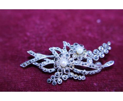 A vintage silver and marcasite brooch 