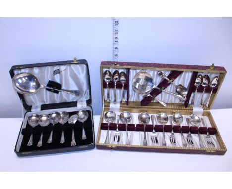 Two sets of vintage silver plated cutlery 