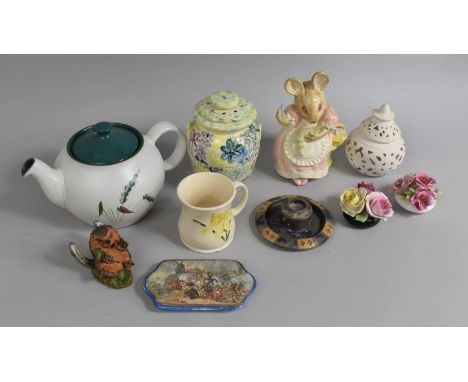 A Collection of Various Ceramics to comprise Prattware Pot Lid Etc 