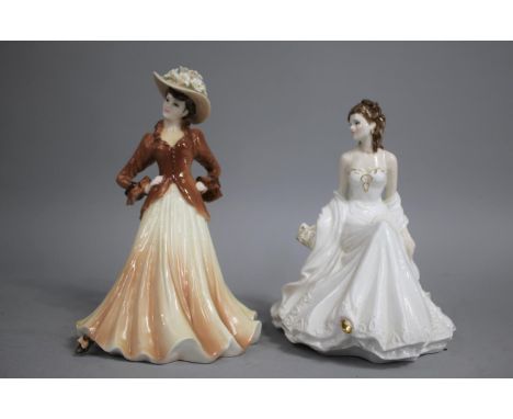 A Coalport Figure, Ladies of Fashion Joan and a Royal Worcester Figure Anniversary Golden Moments 
