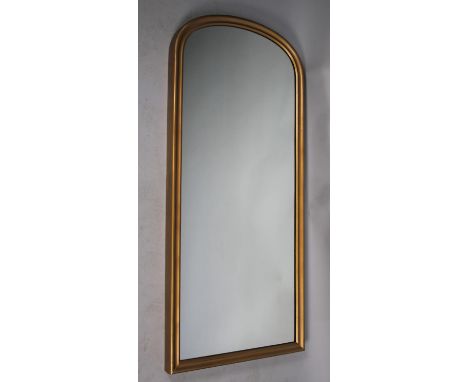 A Large Gilt Framed Arched Top Dressing Mirror, 120cm high x 53cm Wide 