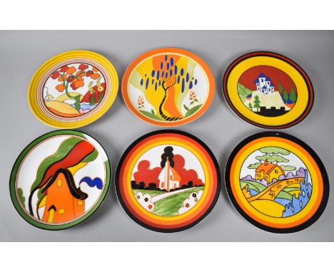 A Set of Six Limited Edition Wedgwood Plates, The Bizarre World of Clarice Cliff 