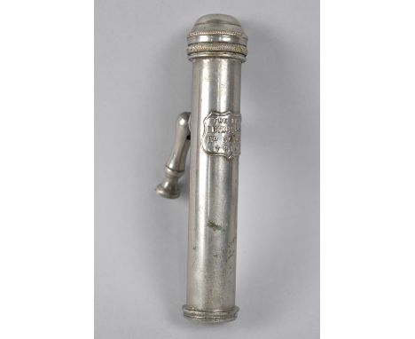 A Vintage Railway Candle Lamp, The New Edinburgh, Reg No 36168 TBLW having Cylindrical Silver Plated Body with Screw Top, Hin