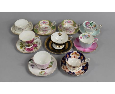 A Collection of Various Cabinet Cups and Saucers to comprise Examples by Paragon, Royal Albert Heirloom, Aynsley, Elizabethan