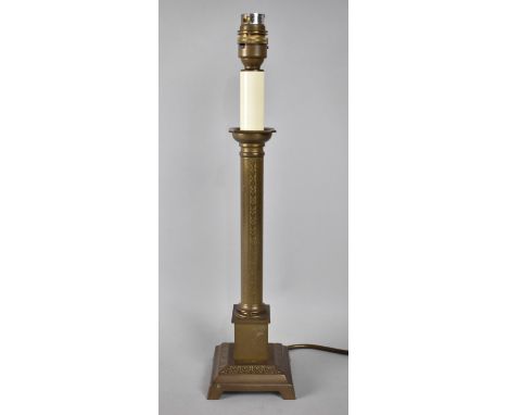 A Modern Brass Table Lamp Base, 41cms High 