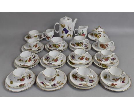 A Collection of Various Royal Worcester Evesham Tea and Coffee Wares to comprise Cups, Coffee Cans, Jugs, Coffee Pot, Side Pl