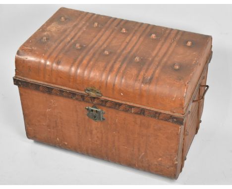 A Vintage Scumble Glazed Metal Trunk, 60cms Wide 